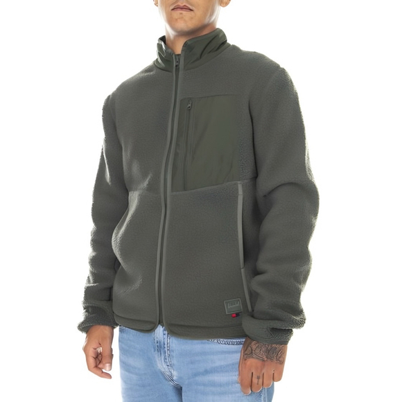 Men's The Herschel Supply Co Brand Sherpa Jacket Size Medium Olive Green winter - Picture 1 of 11
